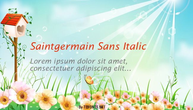 Saintgermain Sans Italic example